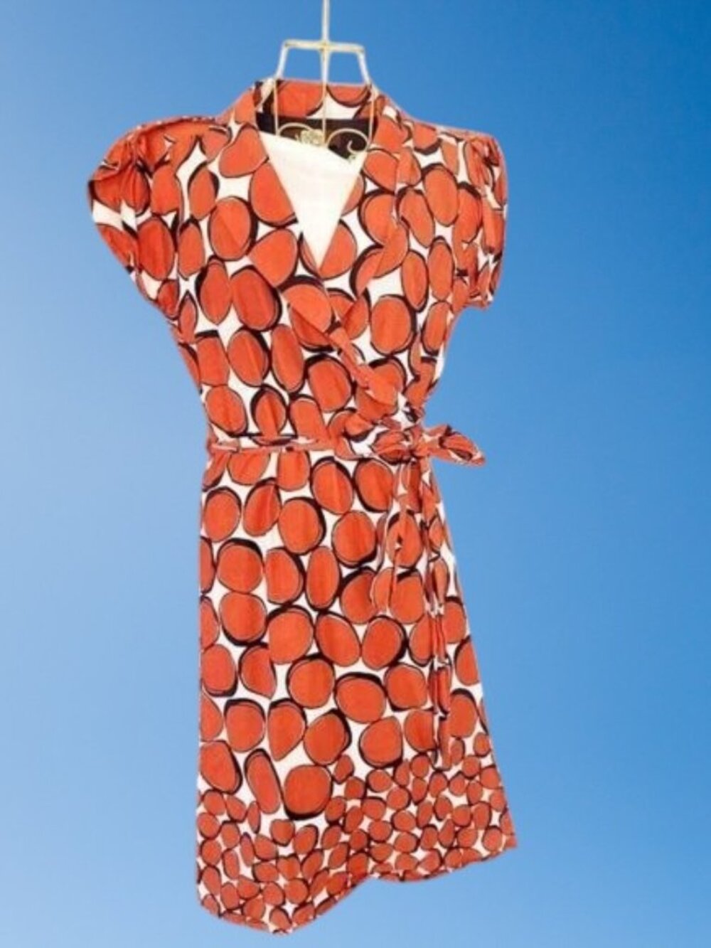 60/70's Inspired Cotton Wrap Dress Sz 6 by Eva Franco